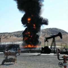 Oil Field Catching Fire